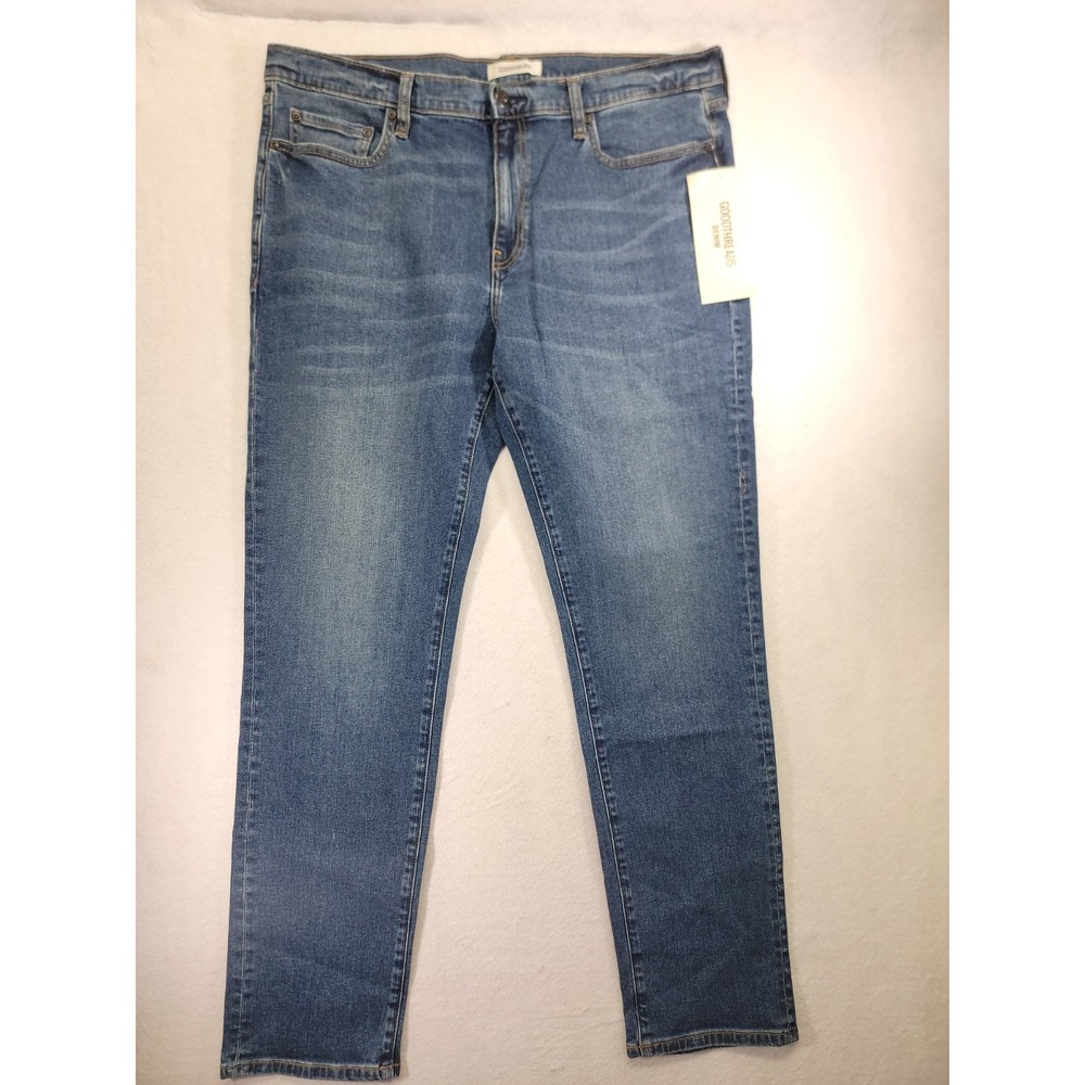 Goodthreads Men's Denim Jeans Size 38x32 Slim Fit Stretch Medium Blue Wash‎ NWT